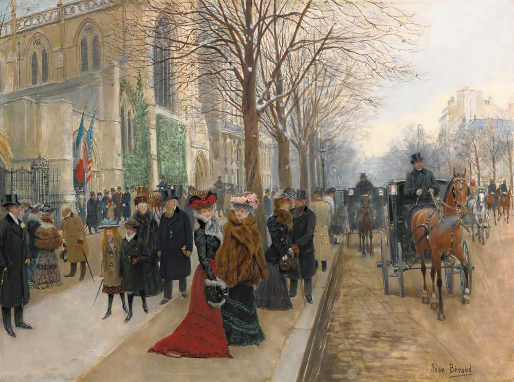 After the service at the Church of the Holy Trinity, Christmas 1890 ... - Beraud