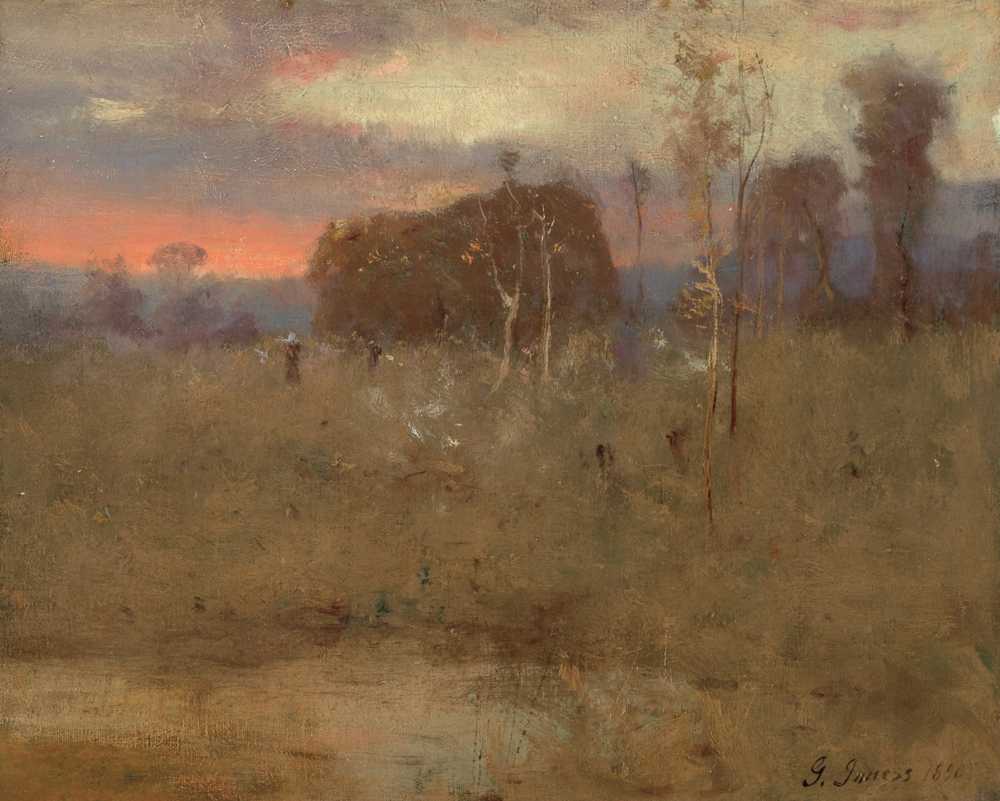 Afterglow on the Meadow (circa 1888-1892) - George Inness