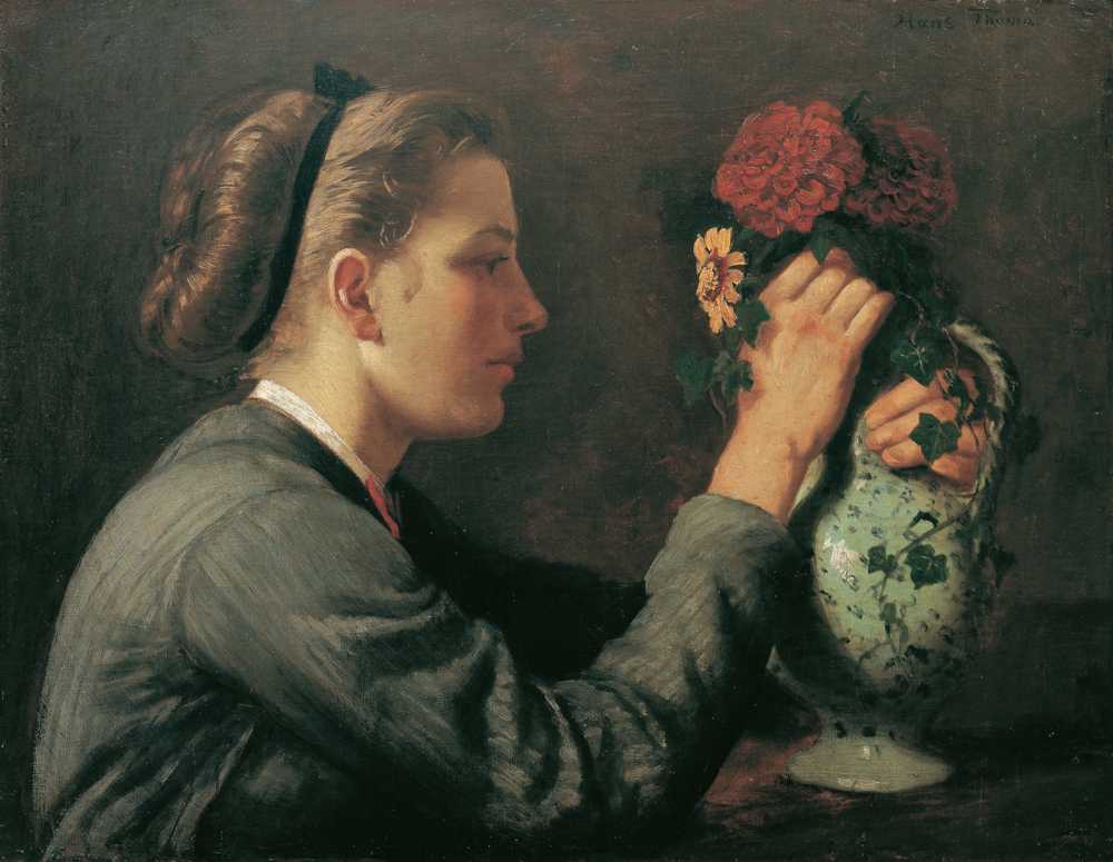 Agathe Thoma, the artist's sister (1868) - Hans Thoma