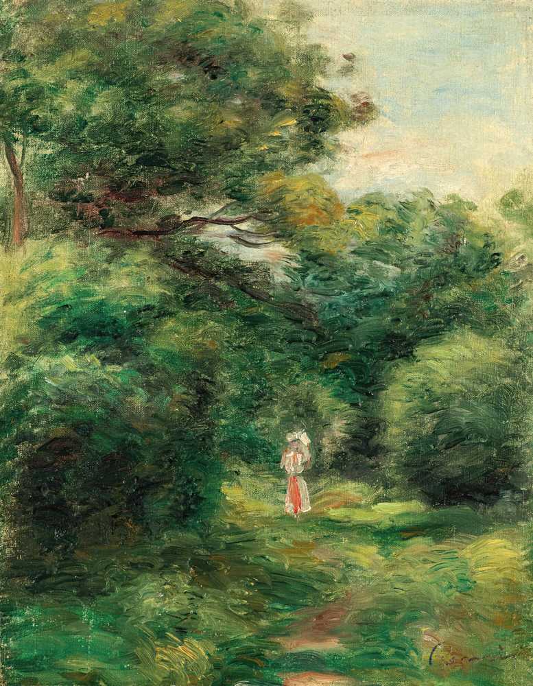 Alley In A Wood, Woman With Child In Her Arms (1900) - Auguste Renoir