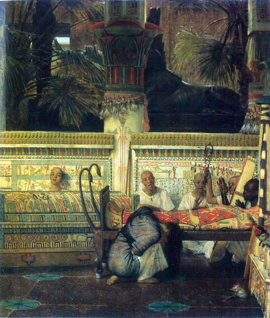 An Egyptian widow at the time of Diocletian, detail - Alma-Tadema