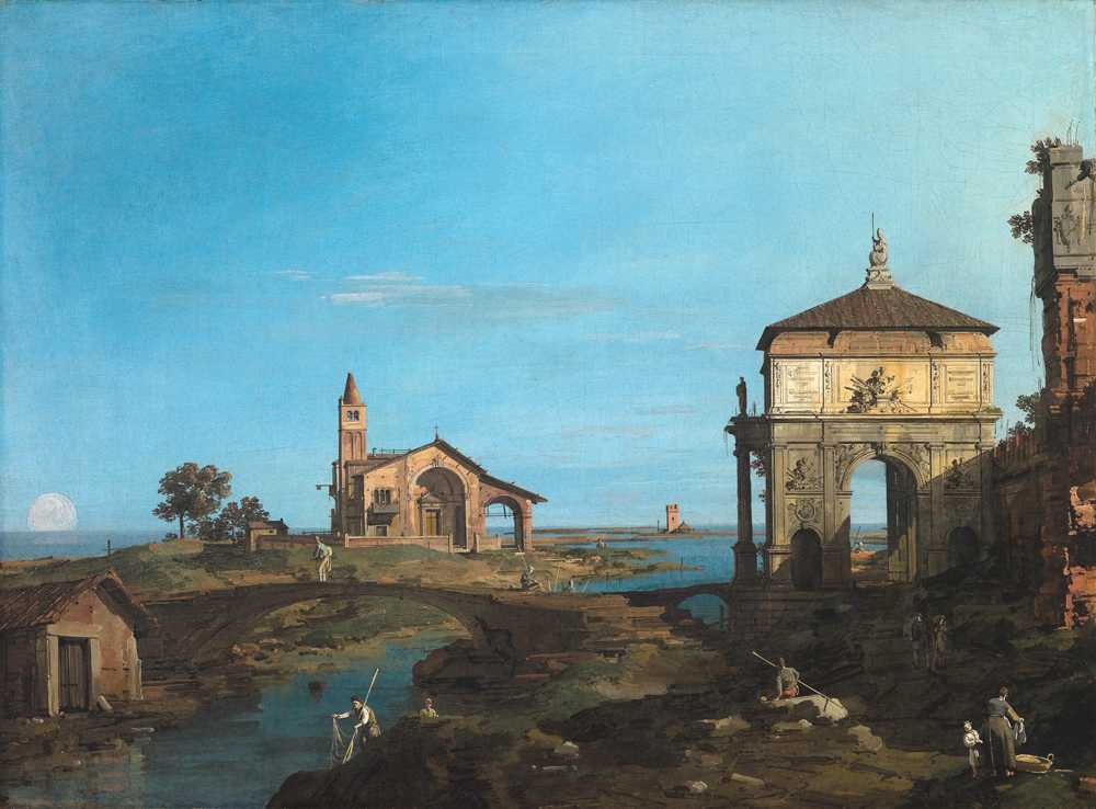 An Island in the Lagoon with a Gateway and a Church (1743–44) - Canaletto
