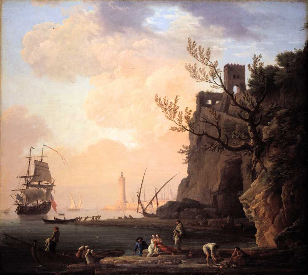 An Italianate Harbour Scene - Claude Joseph Vernet