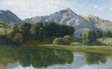 An Oberland Lake - Jean Baptiste Camille Corot