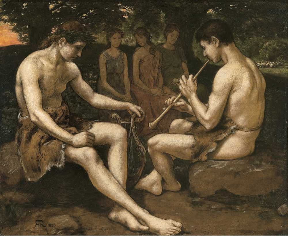 Apollon and Marsyas (1886) - Hans Thoma