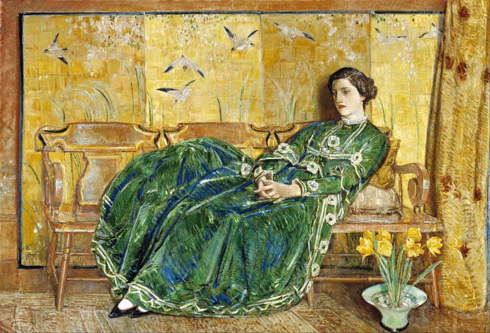 April, (The Green Gown) - Childe Hassam