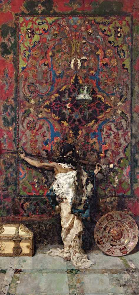 Arabe Delante De Un Tapiz (Arab Before a Tapestry) - Mariano Fortuny Marsal