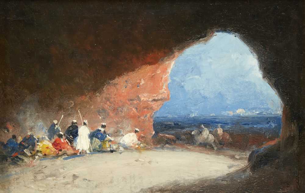 Arabs in a Cave by the Sea - Mariano Fortuny Marsal