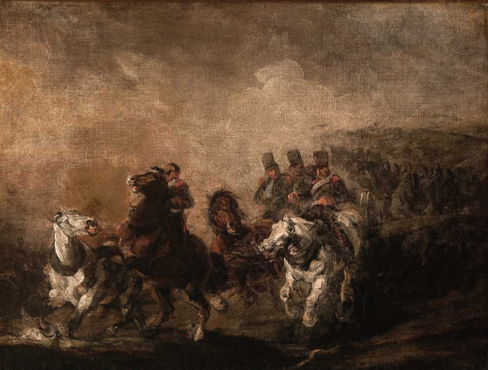 Artillery Crossing a Stream (1835) - Piotr Michałowski