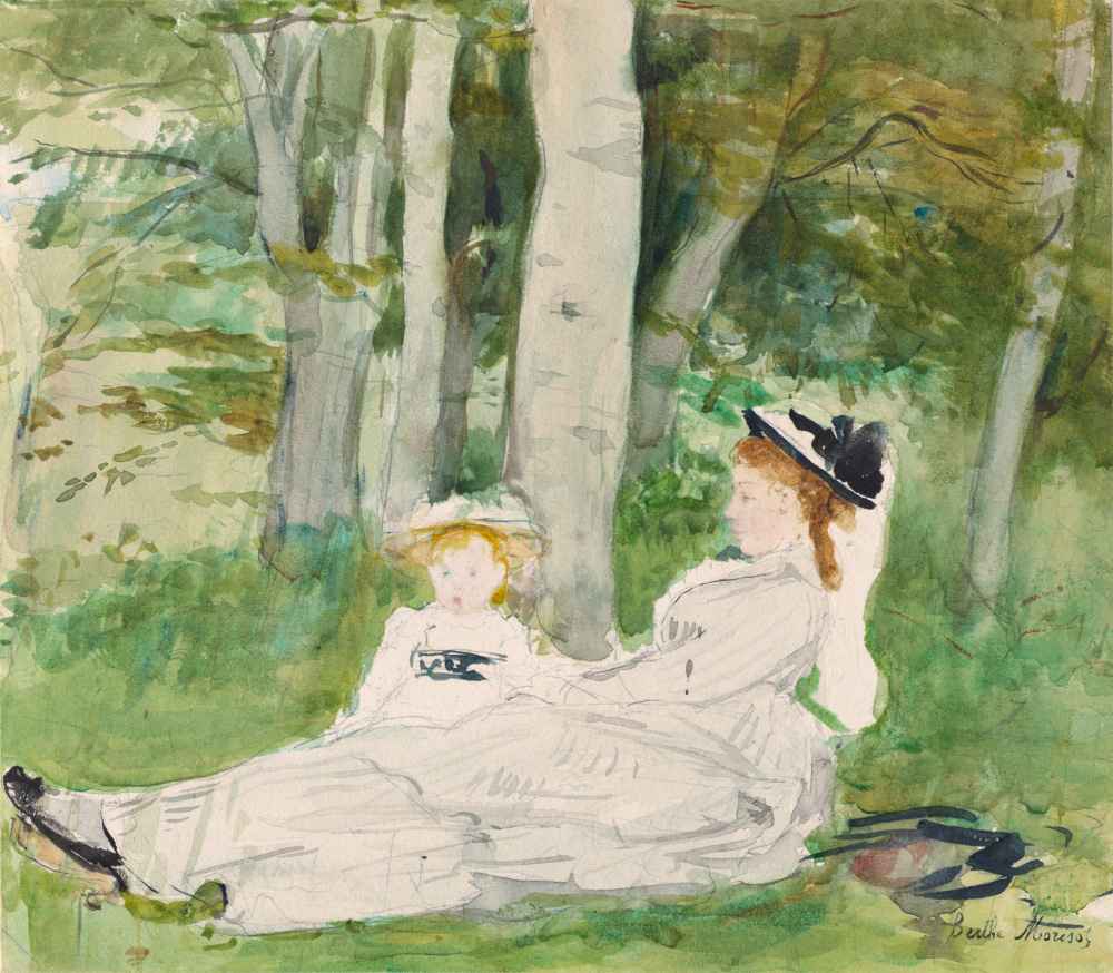At the Edge of the Forest (Edma and Jeanne), c. 1872 - Berthe Morisot