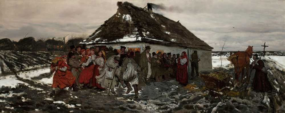 At the entrance to a tavern (1877) - Józef Chełmoński