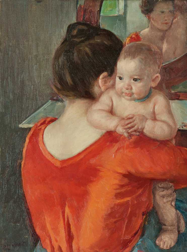 Baby Charles Looking Over His Mother’s Shoulder - Mary Cassatt