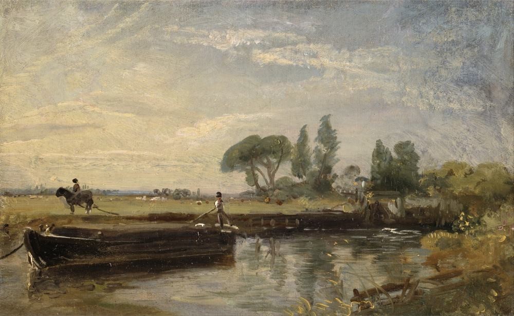 Barge below Flatford Lock - John Constable