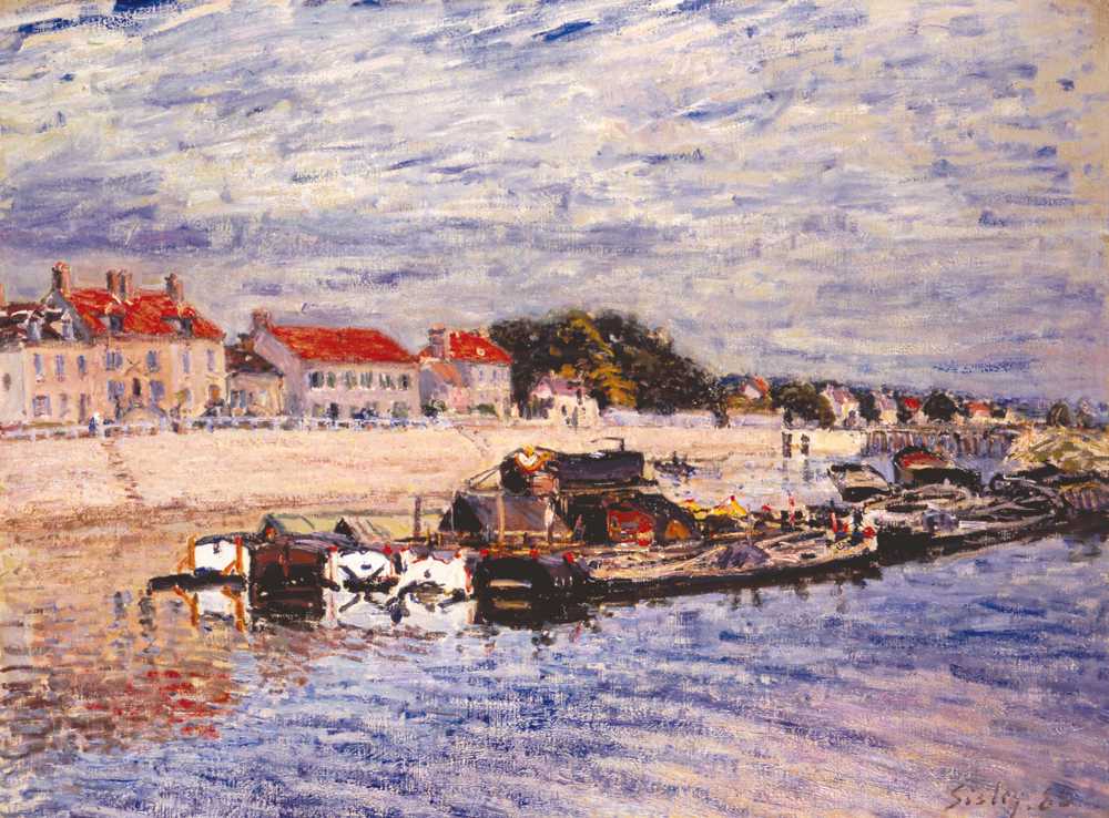 Barges on the Loing at Saint-Mammes (1885) - Alfred Sisley