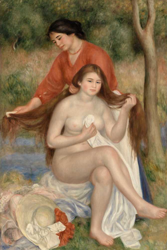 Bather and Maid (1900–1901) - Auguste Renoir