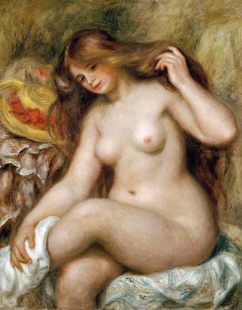 Bather with Blonde Hair Loose (1903) - Auguste Renoir
