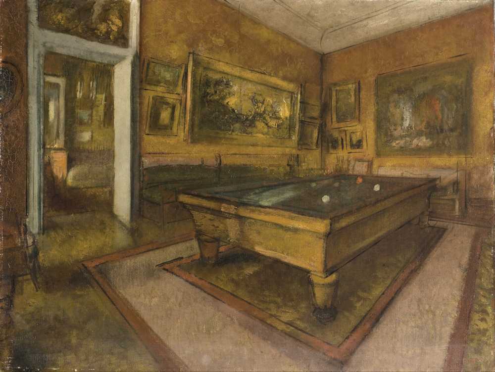 Billiard Room at Menil-Hubert (1892) - Edgar Degas