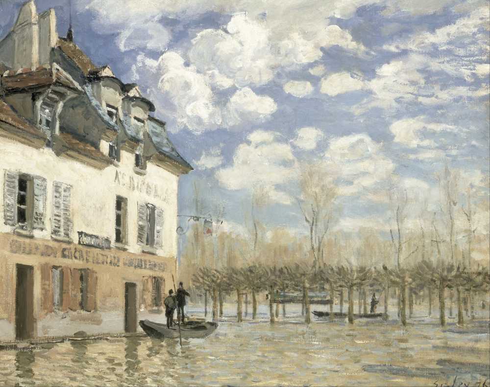 Boat in the Flood at Port Marly (1876) - Alfred Sisley