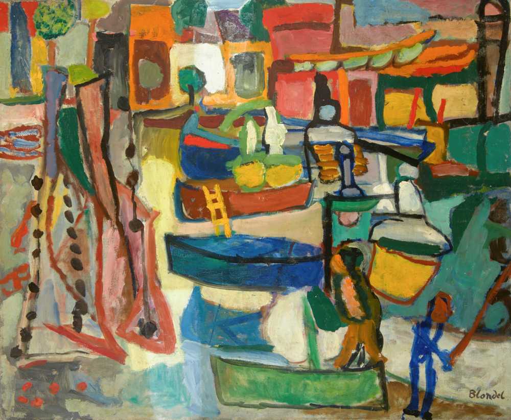 Boats at Collioure (1944) - Aleksander Sasza Blonder