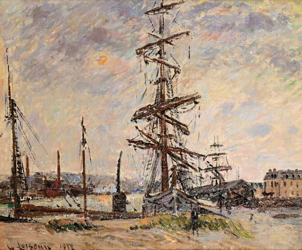Boats At Dock In Le Havre (1912) - Gustave Loiseau