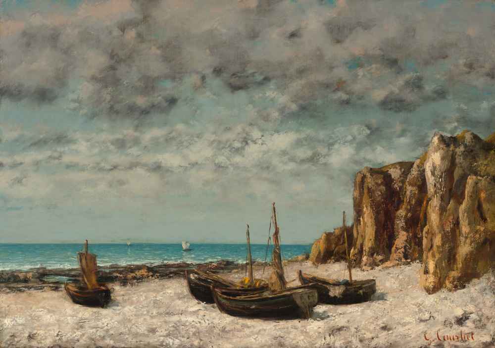 Boats on a Beach, Etretat - Gustave Courbet