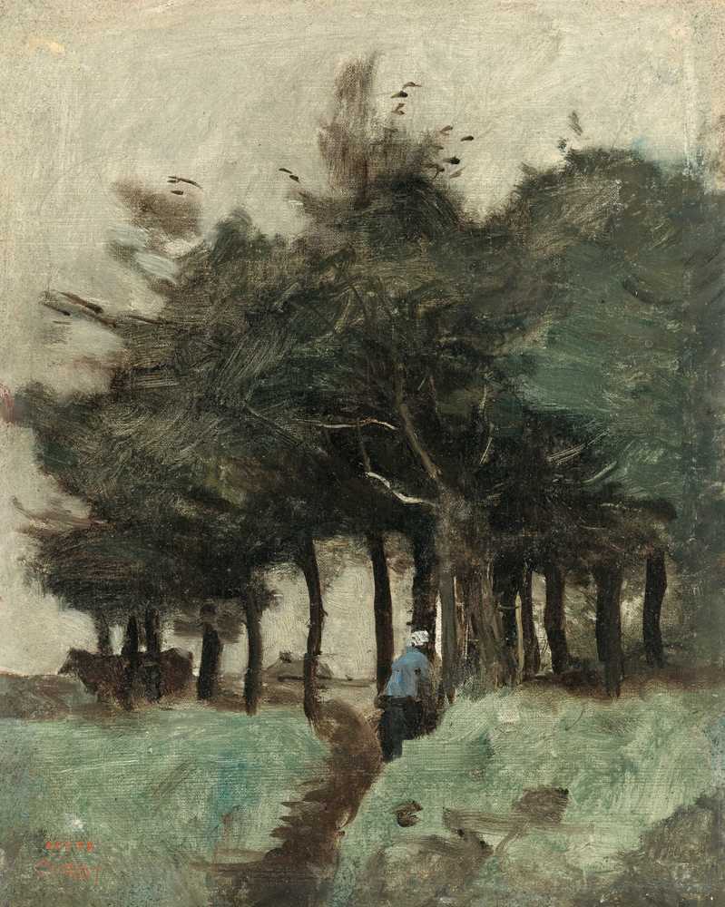 Boulogne-Sur-Mer, Hollow Path Dominated by Trees - Jean Baptiste Camille Corot