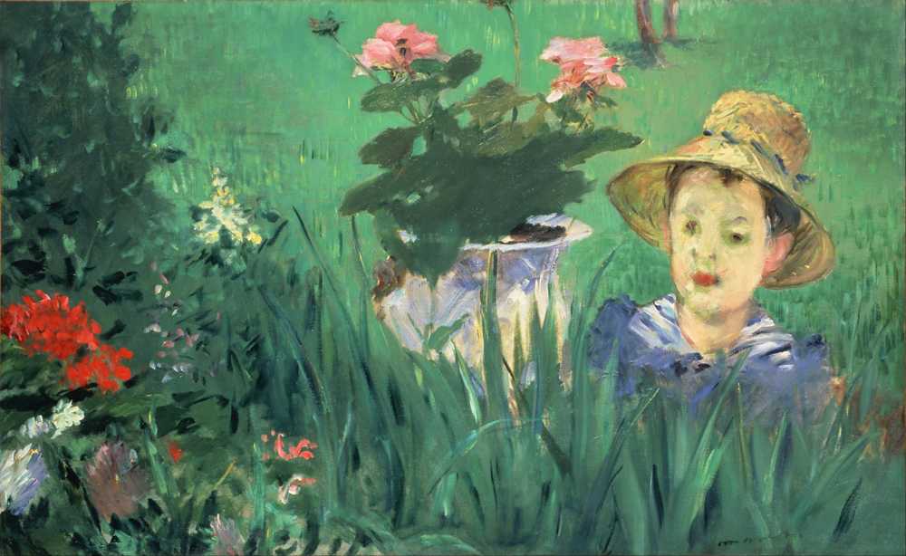 Boy In Flowers (Jacques Hoschede) - Edouard Manet