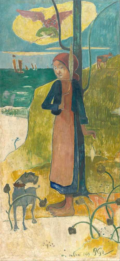 Breton girl spinning - Paul Gauguin