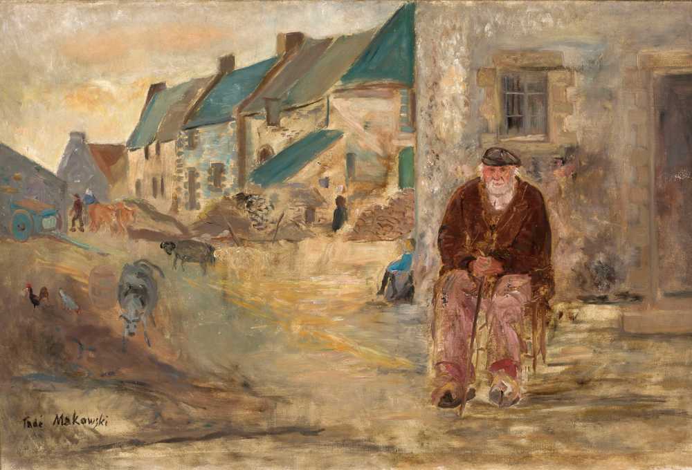 Breton landscape with an old fisherman (1924) - Tadeusz Makowski