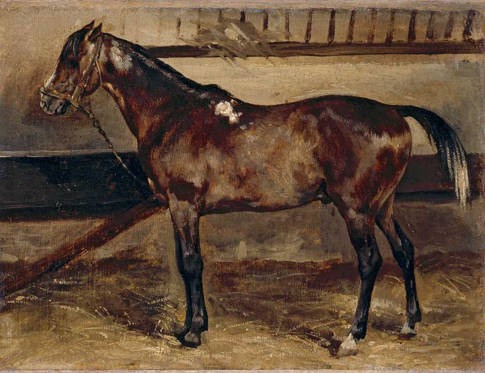 Brown horse in the stable (1818) - Theodore Gericault