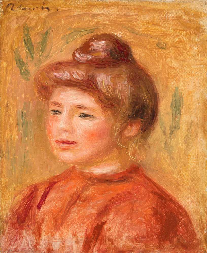 Bust of Woman in Red (1905–1908) - Auguste Renoir