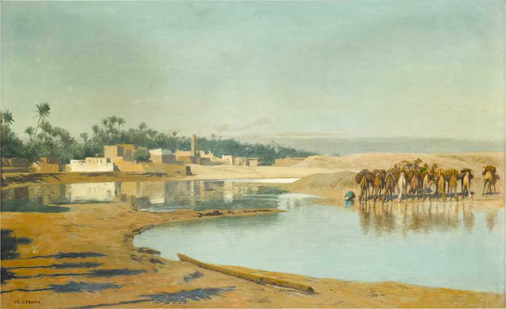 Camels Watering in the Desert - Jean-Leon Gerome