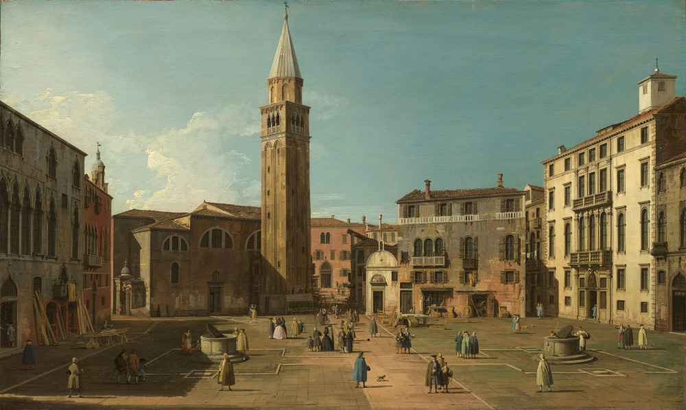 Campo SantAngelo, Venice - Canaletto - Bernardo Bellotto