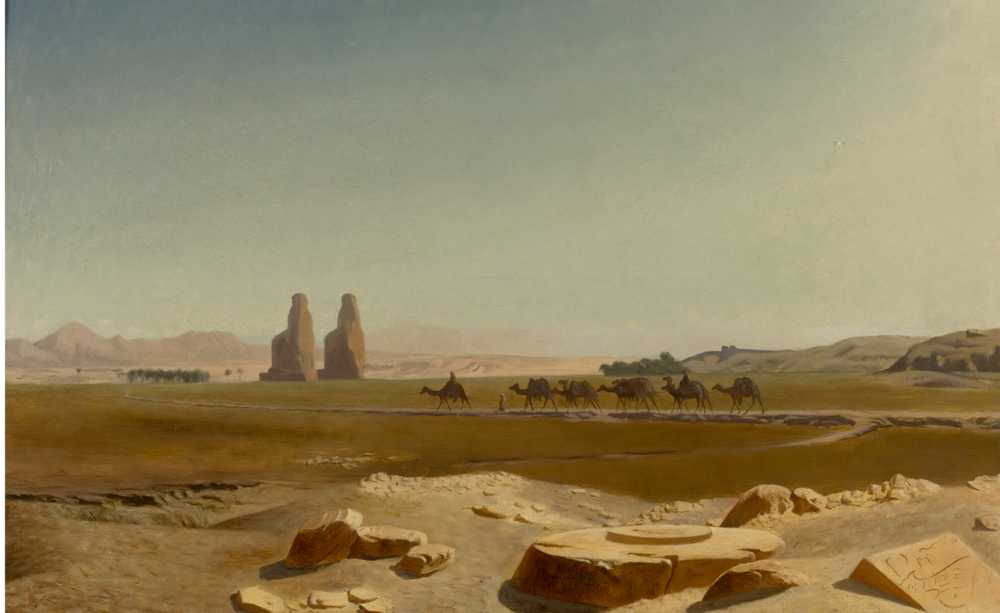 Caravan Passing The Colossi Of Memnon, Thebes - Jean-Leon Gerome