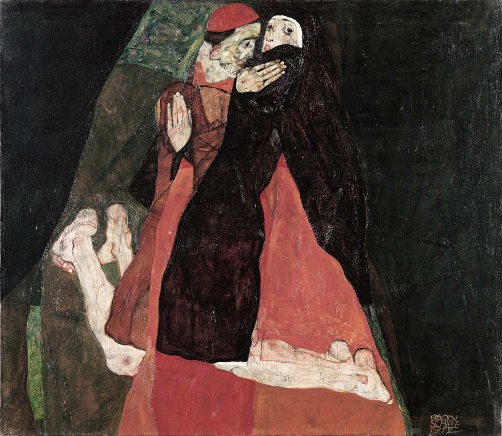 Cardinal and Nun or The caress - Schiele