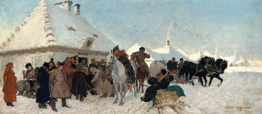Case before the village head (1873) - Józef Chełmoński