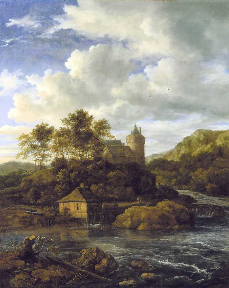 Castle and Watermill by a River (c. 1670) - Jacob Isaacksz van Ruisdael