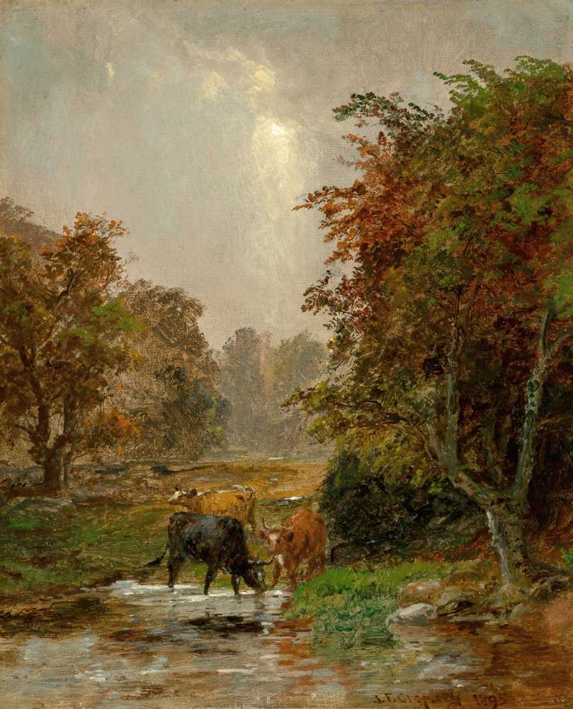 Cattle by a Stream (1895) - Jasper Francis Cropsey