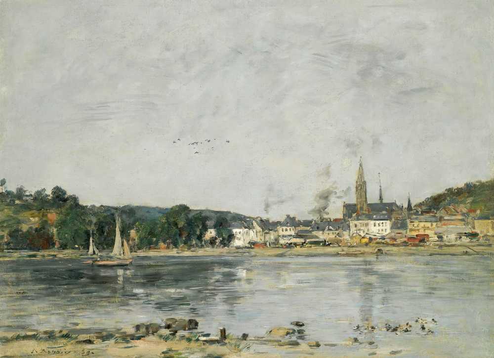 Caudebec-En-Caux, The Quay Of The Seine (1889) - Eugene Boudin