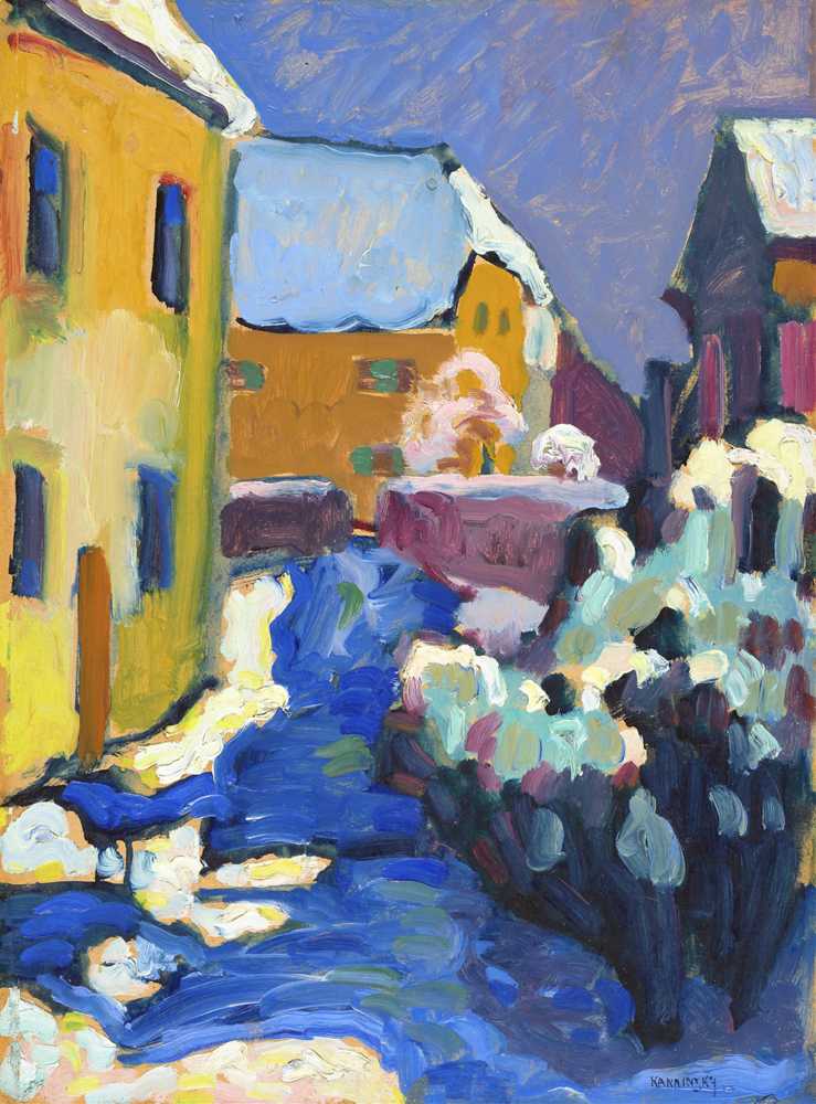 Cemetery and rectory in Kochel (1909) - Wassily Kandinsky
