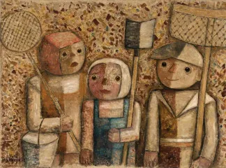 Children going fishing (1930) - Tadeusz Makowski