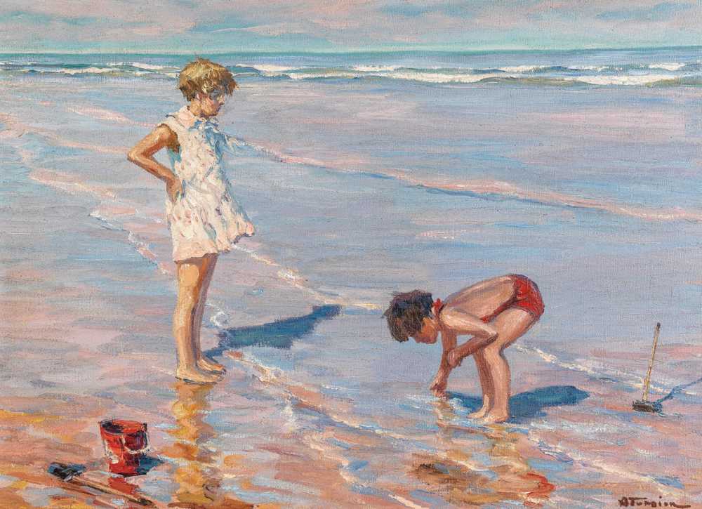 Children Playing on a Beach - Charles Garabed Atamian
