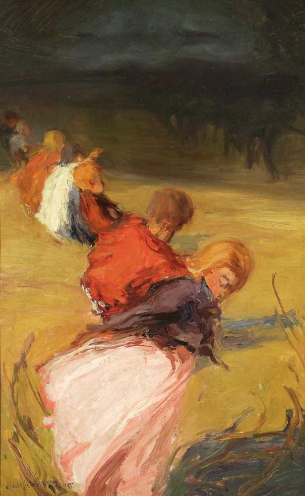 Children surprised by a storm – Procession of children - Witold Wojtkiewicz
