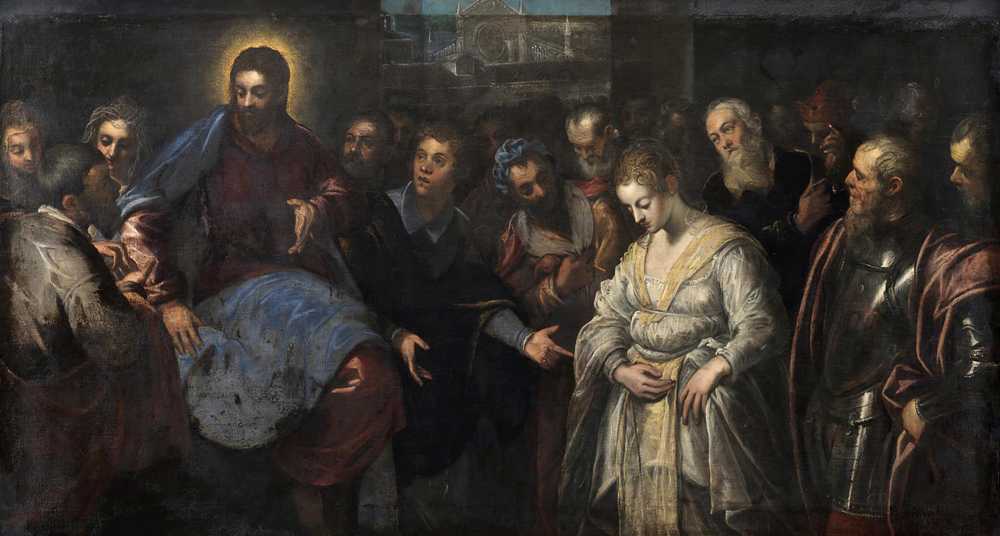 Christ and the Adulteress (1574 - 1635) - Jacopo Tintoretto