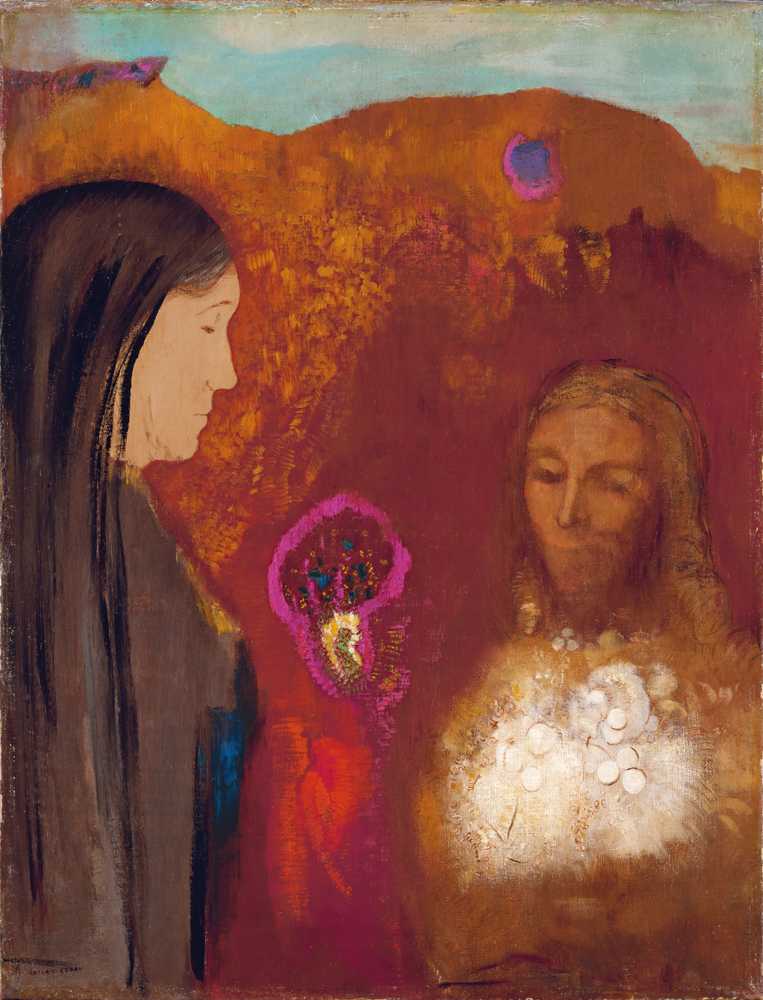 Christ and the Samaritan Woman (The White Flower Bouquet) by Redon - Redon