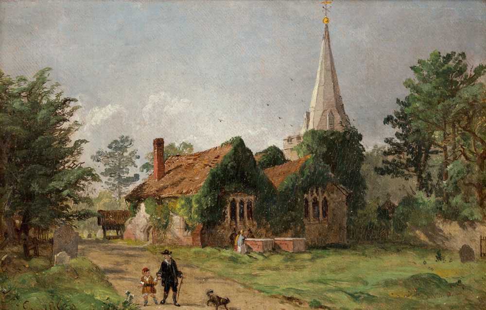 Church at Stoke Poges (1860) - Jasper Francis Cropsey