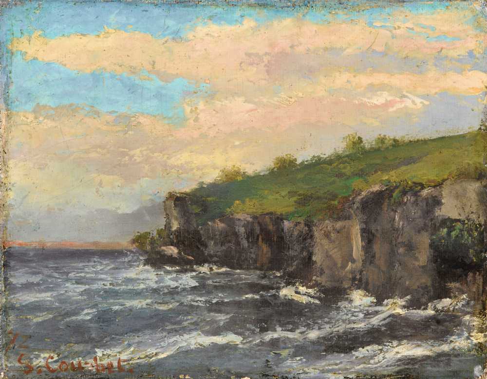 Cliff By The Water - Gustave Courbet