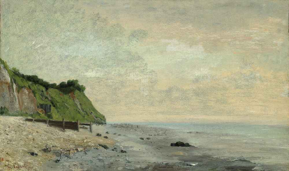 Cliffs on the Sea Coast - Small Beach, Sunrise - Gustave Courbet