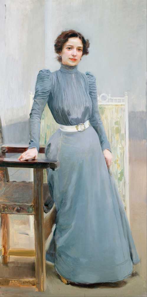 Clotilde in a grey dress (1900) - Joaquin Sorolla y Bastida