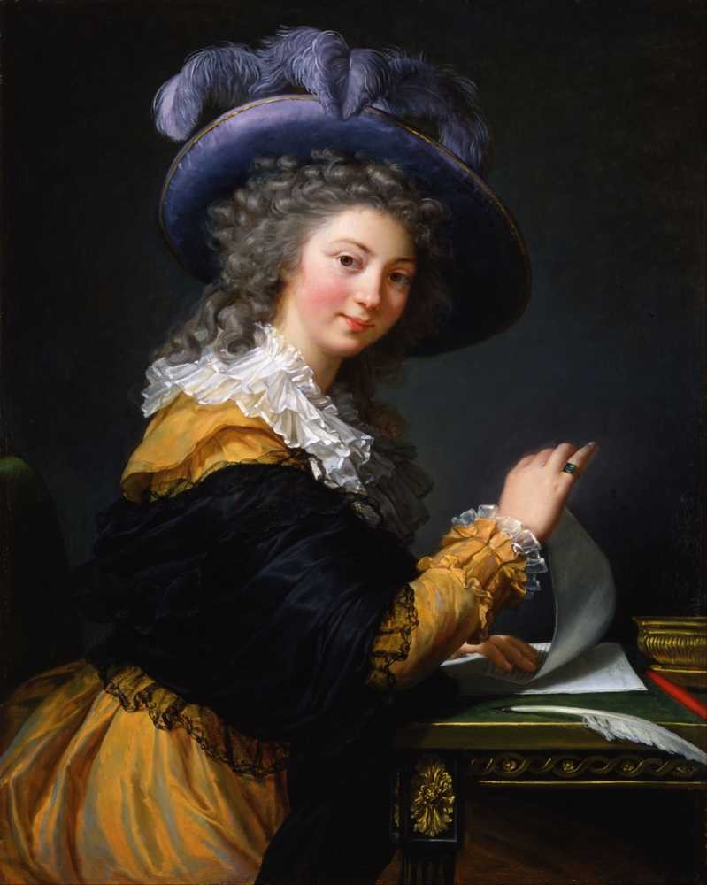 Comtesse de Ceres Former - Lady Folding a Letter - Vigee Le B... - Vigee Le Brun